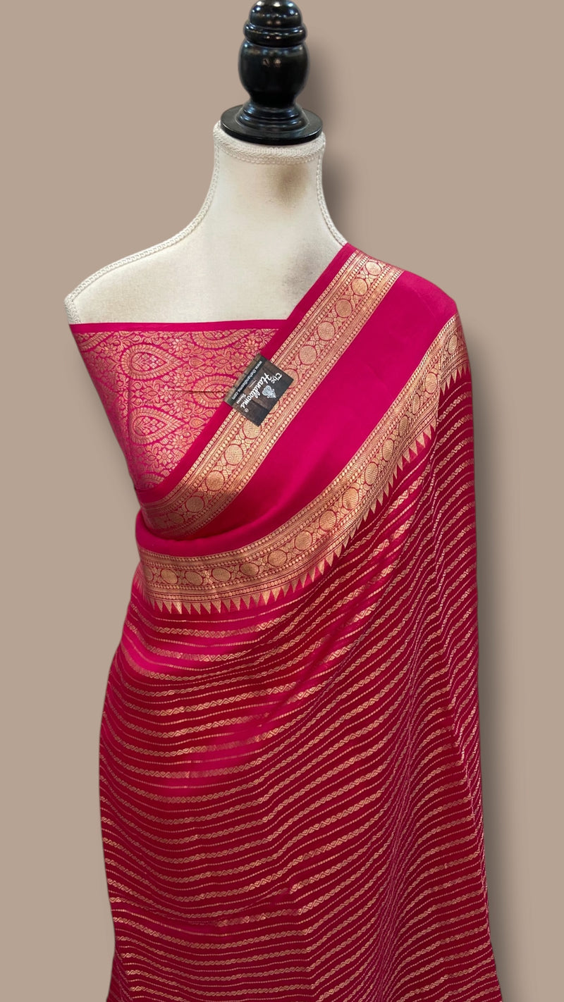 Pink Pure Kora Handloom Banarasi Saree