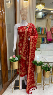 Pure Chiffon Khaddi Banarasi Dress material - The Handlooms