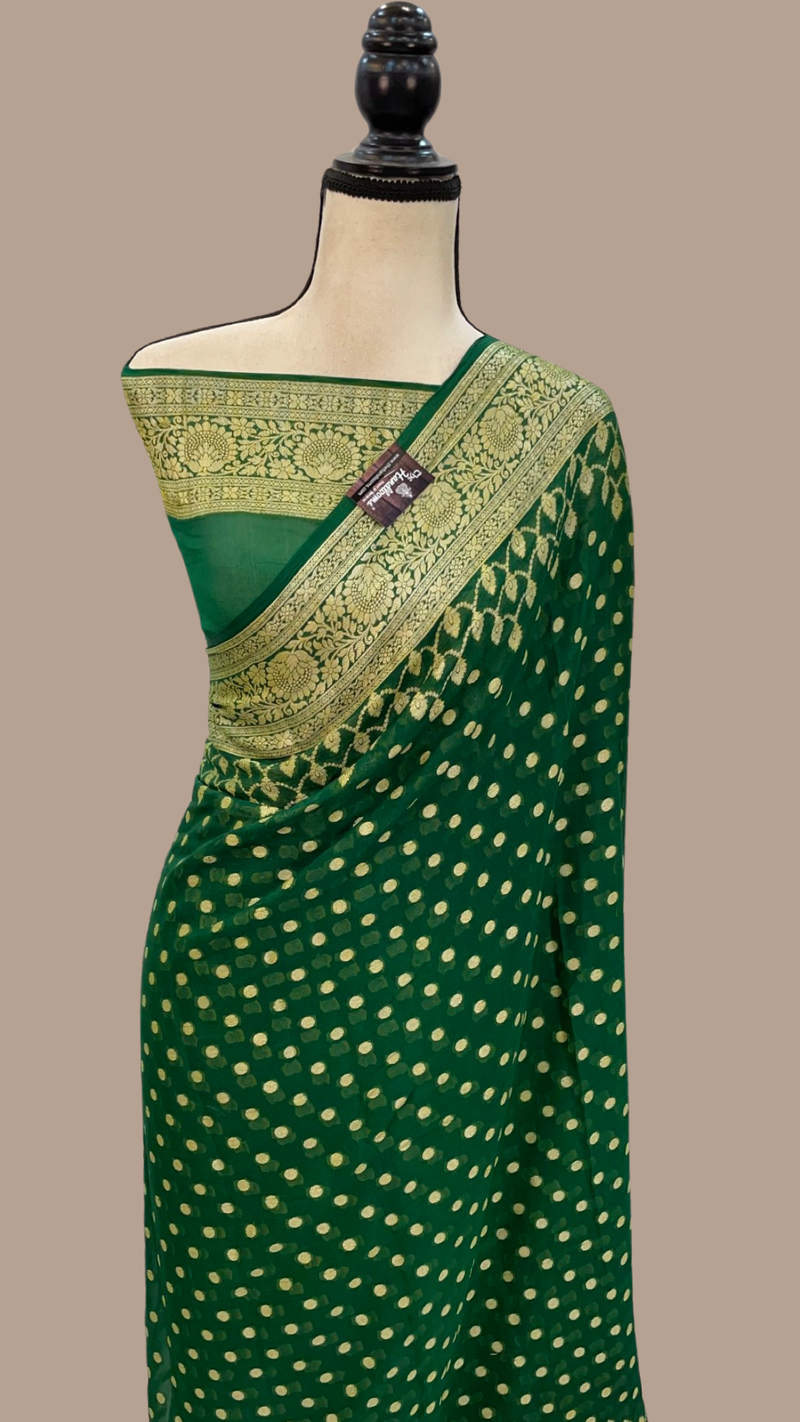 Pure Chiffon Khaddi Banarasi Saree - The Handlooms