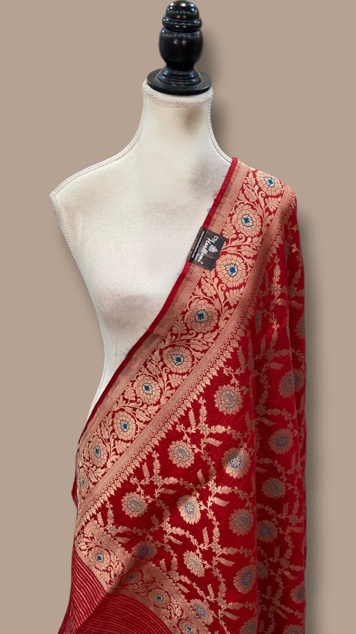 Pure Katan Silk Handloom Banarasi Dupatta - Meenakari - The Handlooms