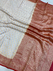 Khaddi Georgette Banarasi Saree - Gold zari - The Handlooms