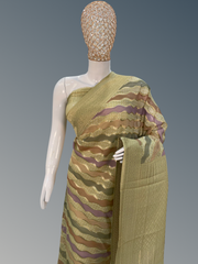Pure Georgette Banarasi Saree With Rangkat Digital Print - The Handlooms