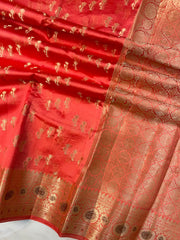 Pure Dupion Silk Banarasi Saree - Gold Zari - The Handlooms