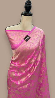 Pure Katan Silk Banarasi Handloom Saree - All Over Jaal Work - The Handlooms