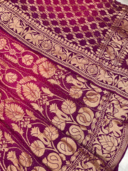 Pure Khaddi Georgette Bandhani Handloom Banarasi Lehenga - The Handlooms