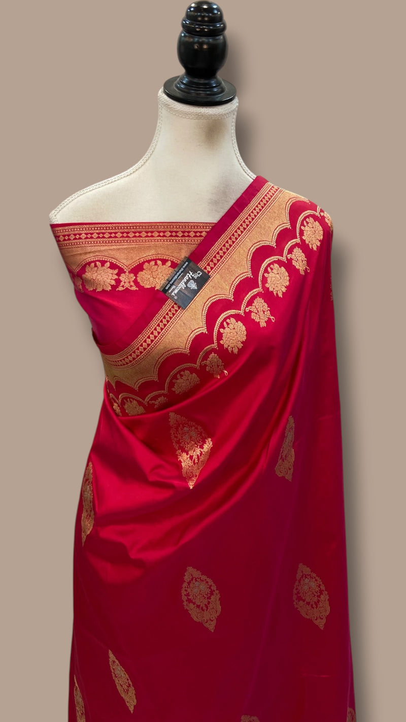 Pure Katan Silk Banarasi Handloom Saree - All Over Kadua Motifs