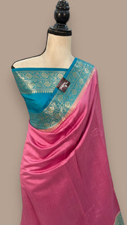 Pink Pure Chiniya Silk Handloom Banarasi Saree - The Handlooms