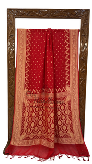 Khaddi Georgette Banarasi Saree - Gold zari - The Handlooms