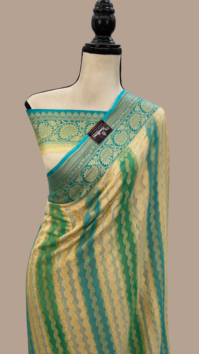Rangkat Pure Chiffon Khaddi Banarasi Saree - The Handlooms