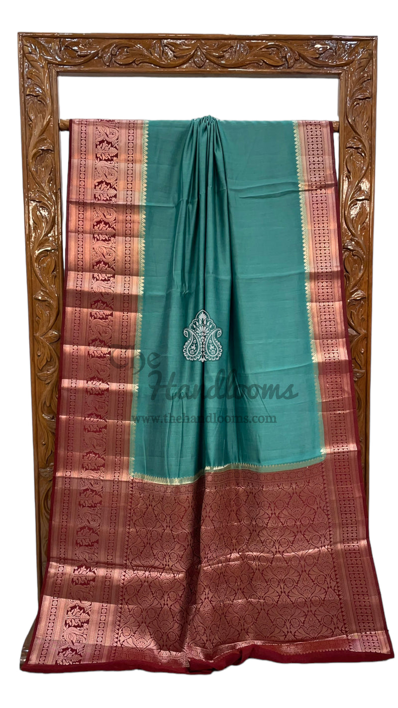 Pure Chiniya Silk Khaddi Handloom Banarasi Saree - The Handlooms