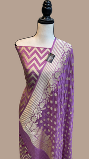 Pure Khaddi Georgette Banarasi Dress material - The Handlooms