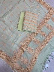 Pure Khaddi Georgette Banarasi Dress material - The Handlooms