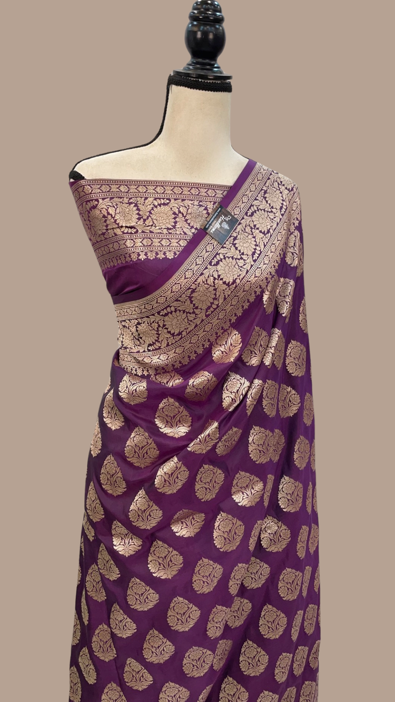Pure Katan Silk Banarasi Handloom Saree - All Over Jaal Work - The Handlooms