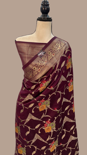 Pure Chiniya Silk Handloom Banarasi Saree - The Handlooms