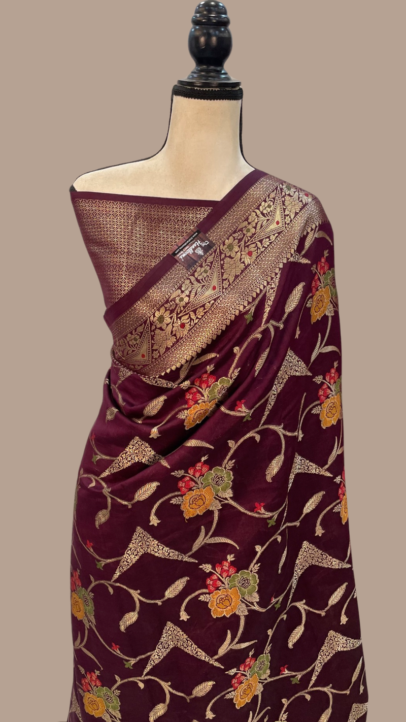 Pure Chiniya Silk Handloom Banarasi Saree - The Handlooms