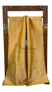 Yellow Pure Katan Silk Banarasi Handloom Saree - Tanchui Brocade With Meenakari - The Handlooms