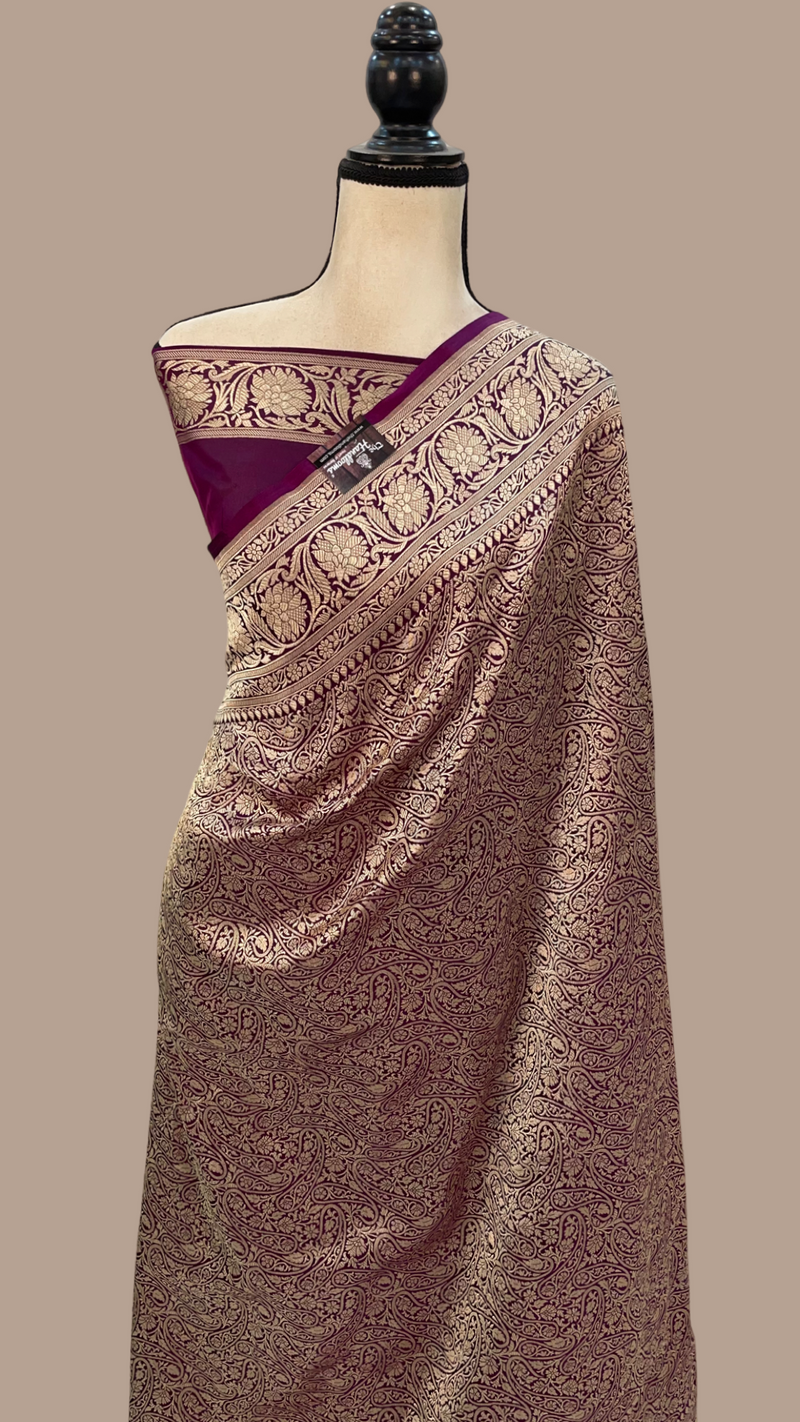 Pure Katan Silk Banarasi Handloom Saree - Tanchui Brocade - The Handlooms