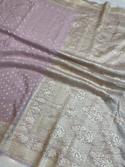Moonga Georgette Handloom Banarasi Saree - The Handlooms
