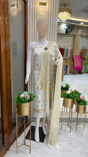 Khaddi Georgette Handlooms Banarasi Dress material - The Handlooms