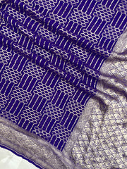 Khaddi Georgette Handloom Banarasi Saree - The Handlooms