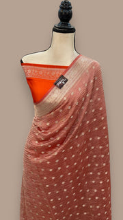 Pure Kora Tissue Crush Handloom Banarasi Saree - The Handlooms