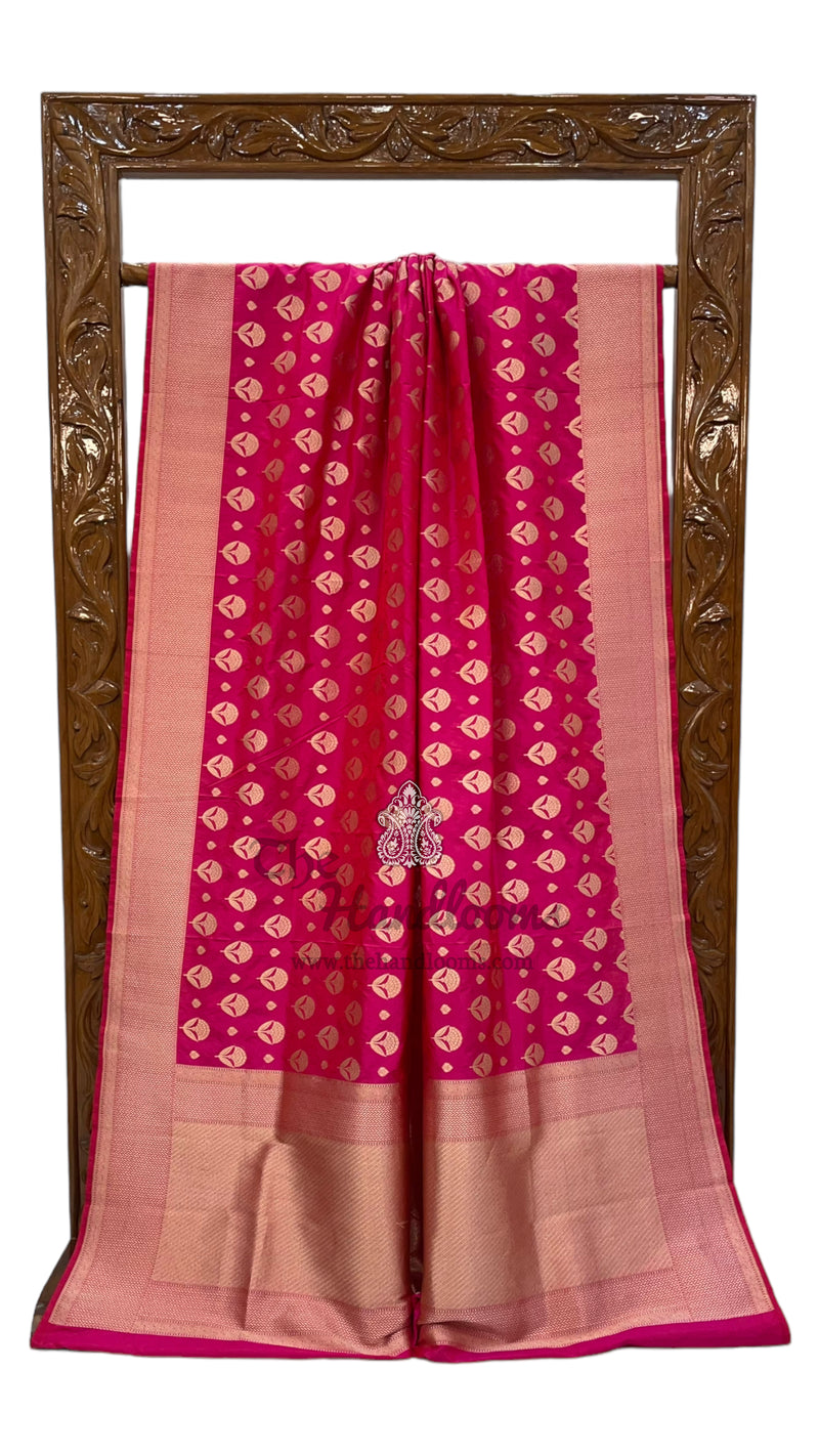 Pure Katan Silk Banarasi Handloom Saree - All over jaal work - The Handlooms