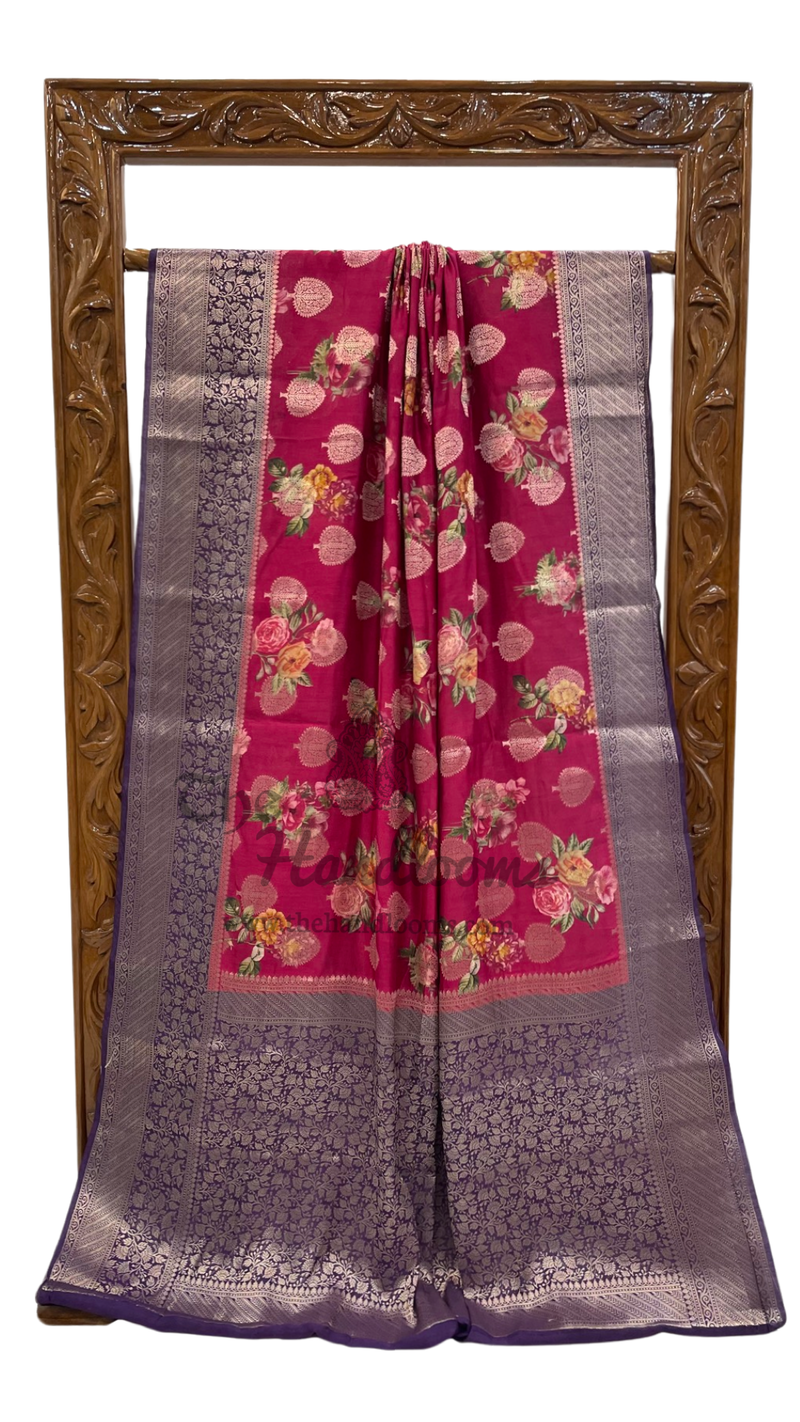 Pure Chiniya Silk Handloom Banarasi Saree - The Handlooms