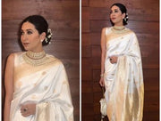 Karishma Kapoor in our Pure Katan Silk Banarasi Handloom Saree - All Over Kadua Motifs - The Handlooms