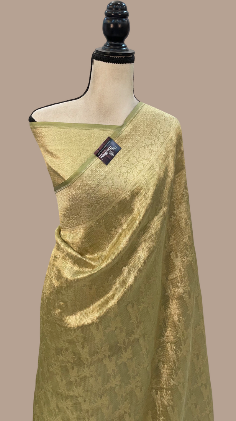 Pure Tissue Reshmi zari Banarasi Saree - The Handlooms