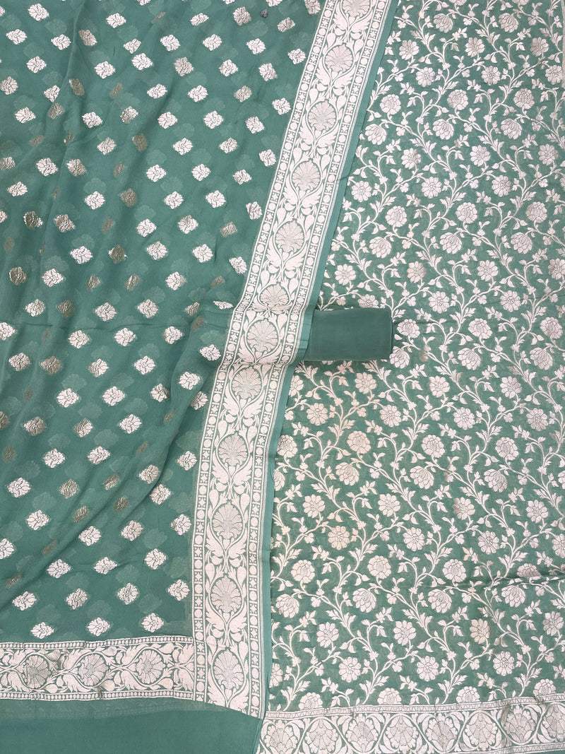 Khaddi Georgette Handlooms Banarasi Dress material - The Handlooms