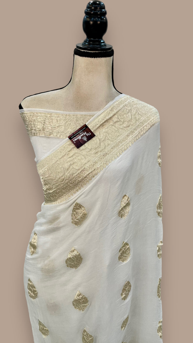 Pure Georgette Handloom Banarasi Saree - The Handlooms