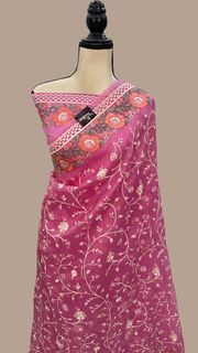 Pure Organza Chikankari Handloom Banarasi Saree - The Handlooms