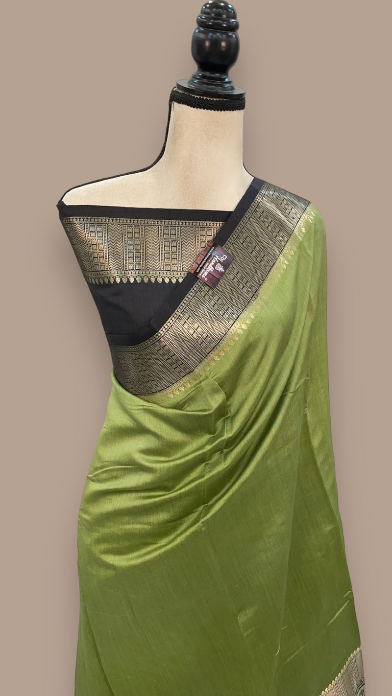 Pure Chiniya Silk Khaddi Handloom Banarasi Saree - The Handlooms