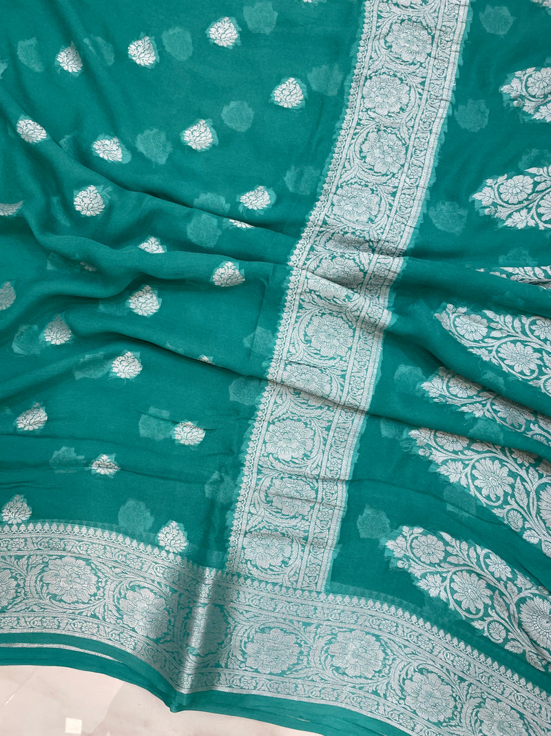 Pure Chiffon Khaddi Banarasi Saree - The Handlooms
