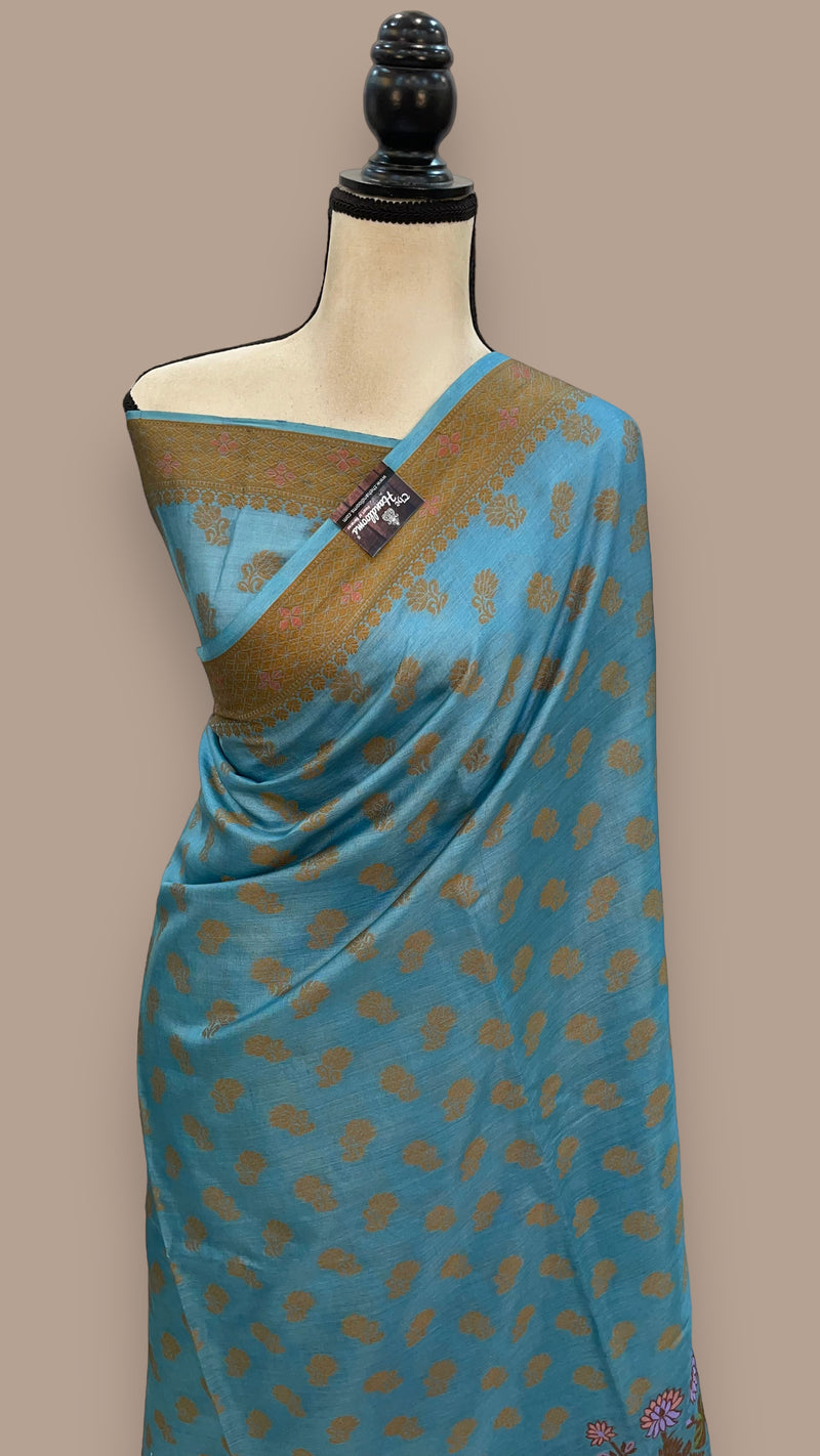 Pure Tussar Silk Handloom Banarasi Saree - The Handlooms