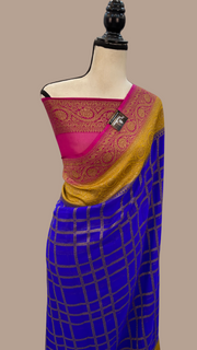 Khaddi Georgette Banarasi Saree -  Antique zari - The Handlooms