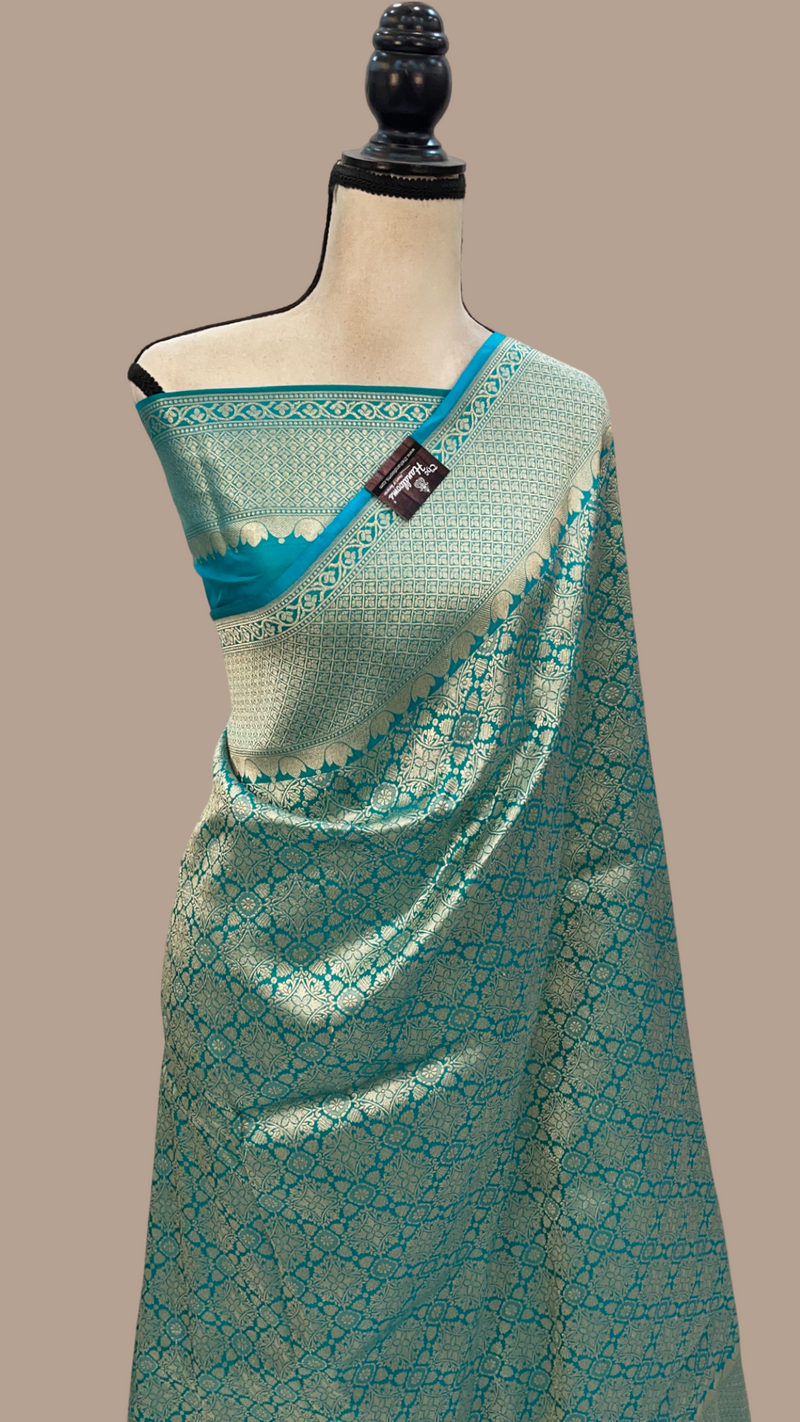 Pure Katan Silk Banarasi Handloom Saree - Tanchui Brocade - The Handlooms