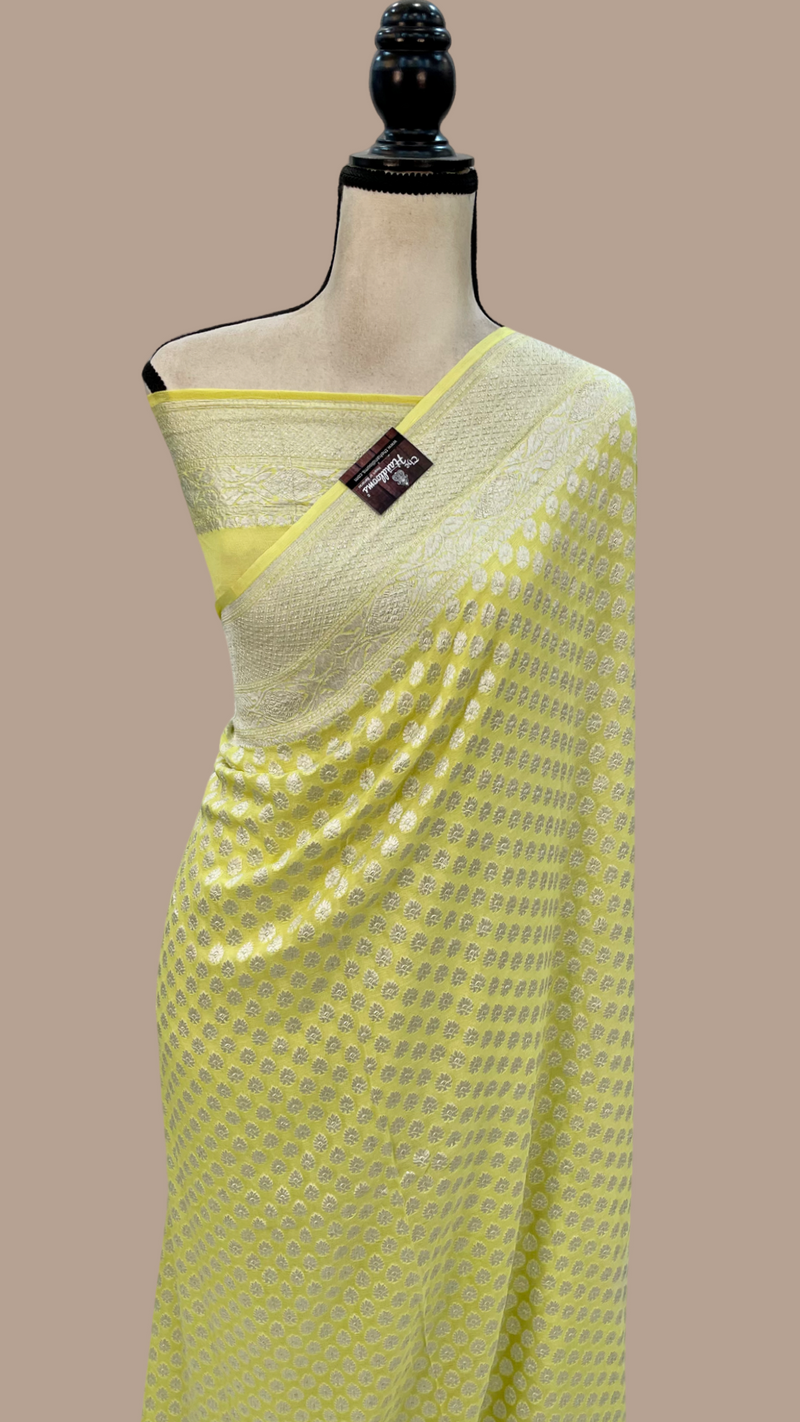 Pure Khaddi Georgette Handloom Banarasi Saree - The Handlooms