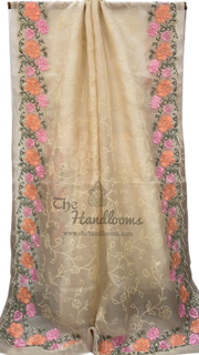 Pure Organza Chikankari Handloom Banarasi Saree - The Handlooms