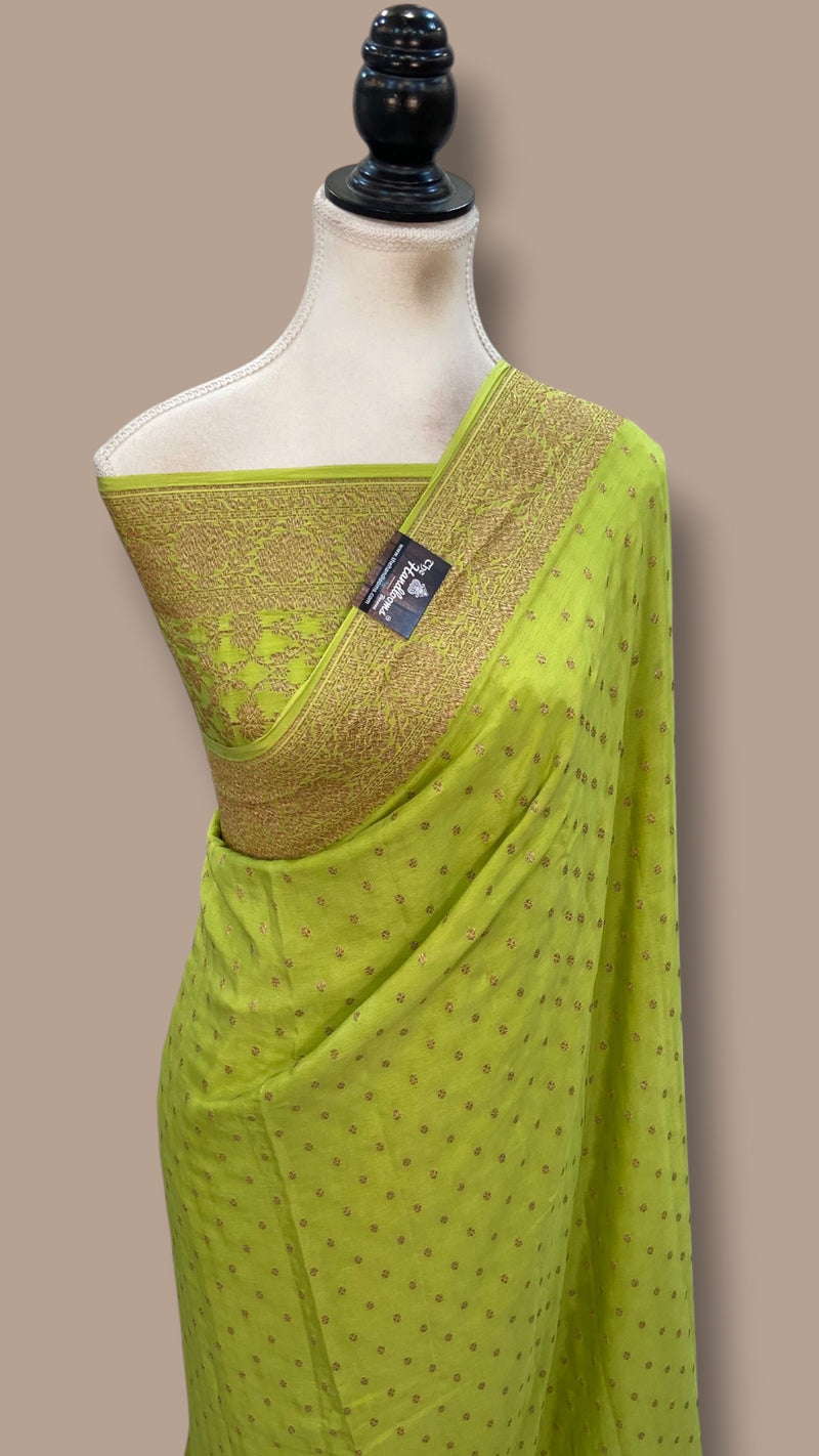 Pure Khaddi Crepe Georgette Handloom Banarasi Saree