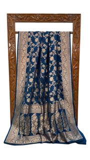 Pure Katan Silk Banarasi Handloom Saree - All Over Jaal Work - The Handlooms