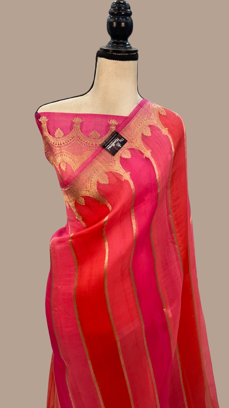 Pure Kora Handloom Banarasi Saree -Rangkat - The Handlooms