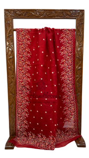 Pure Organza Chikankari Handloom Banarasi Saree - The Handlooms