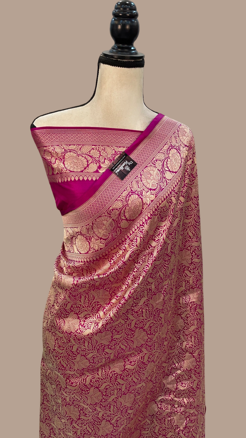 Pure Katan Silk Banarasi Handloom Saree - Tanchui Brocade - The Handlooms
