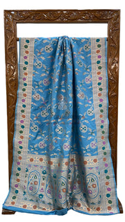 Pure Katan Silk Banarasi Handloom Saree - All over Jaal work with Meenakari - The Handlooms