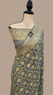 Pure Chiffon Khaddi Banarasi Saree - The Handlooms