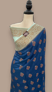 Moonga Georgette Handloom Banarasi Saree - The Handlooms