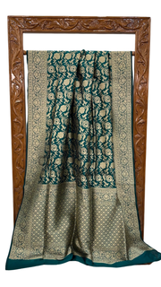 Pure Katan Silk Banarasi Handloom Saree - All Over Jaal Work - The Handlooms