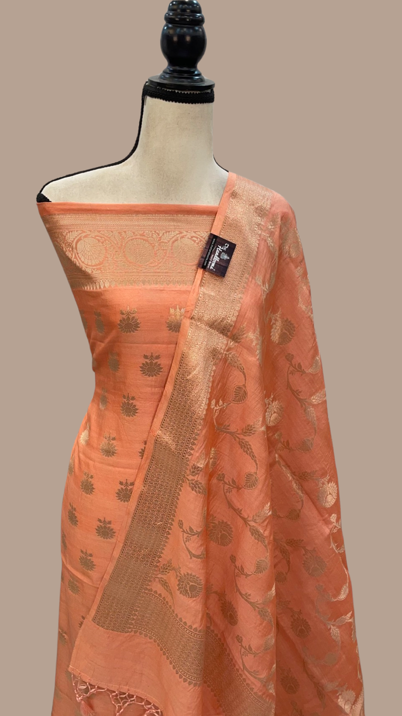Pure Chiniya Silk Handlooms Banarasi Dress material - The Handlooms