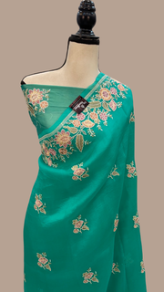 Pure Organza Chikankari Handloom Banarasi Saree - The Handlooms